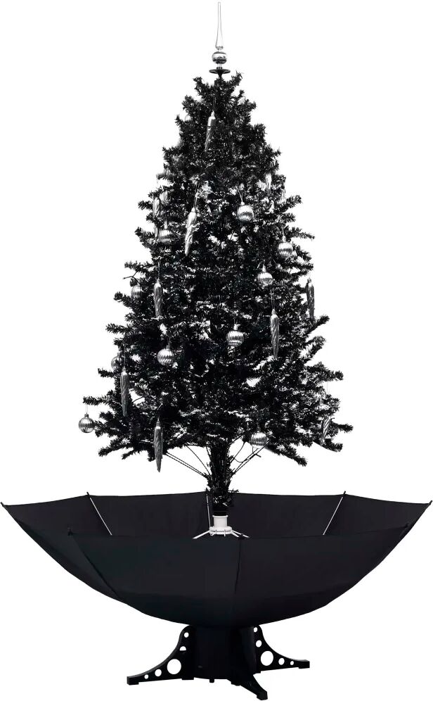 vidaXL Kerstboom sneeuwend met paraplubasis 190 cm PVC zwart