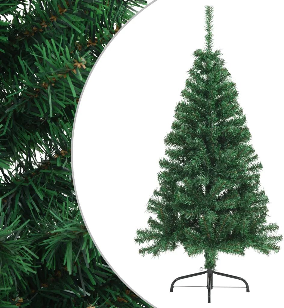 vidaXL Kunstkerstboom met standaard half 150 cm PVC groen