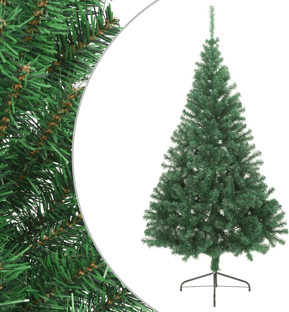 vidaXL Kunstkerstboom met standaard half 180 cm PVC groen