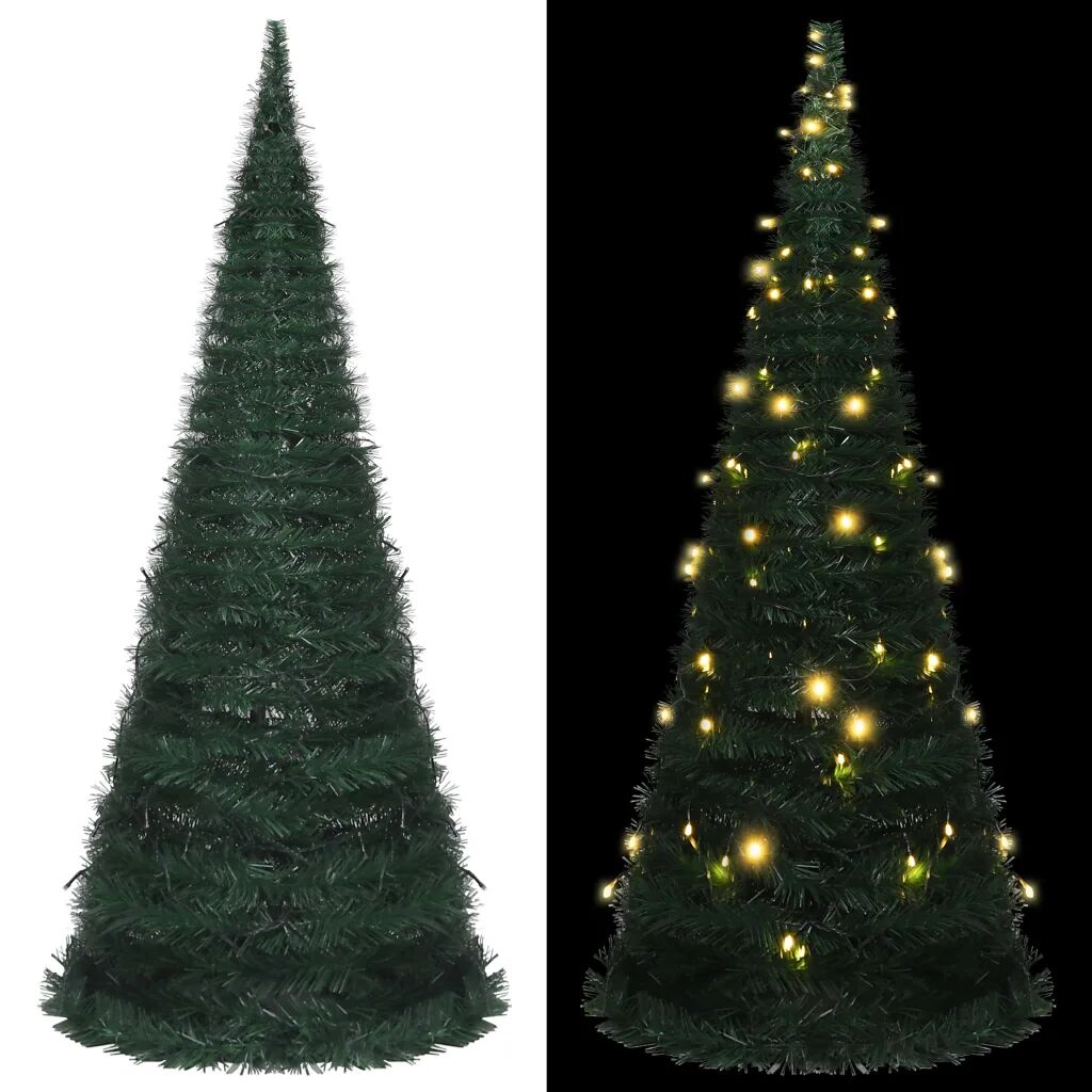 vidaXL Kunstkerstboom met LED pop-up 210 cm groen