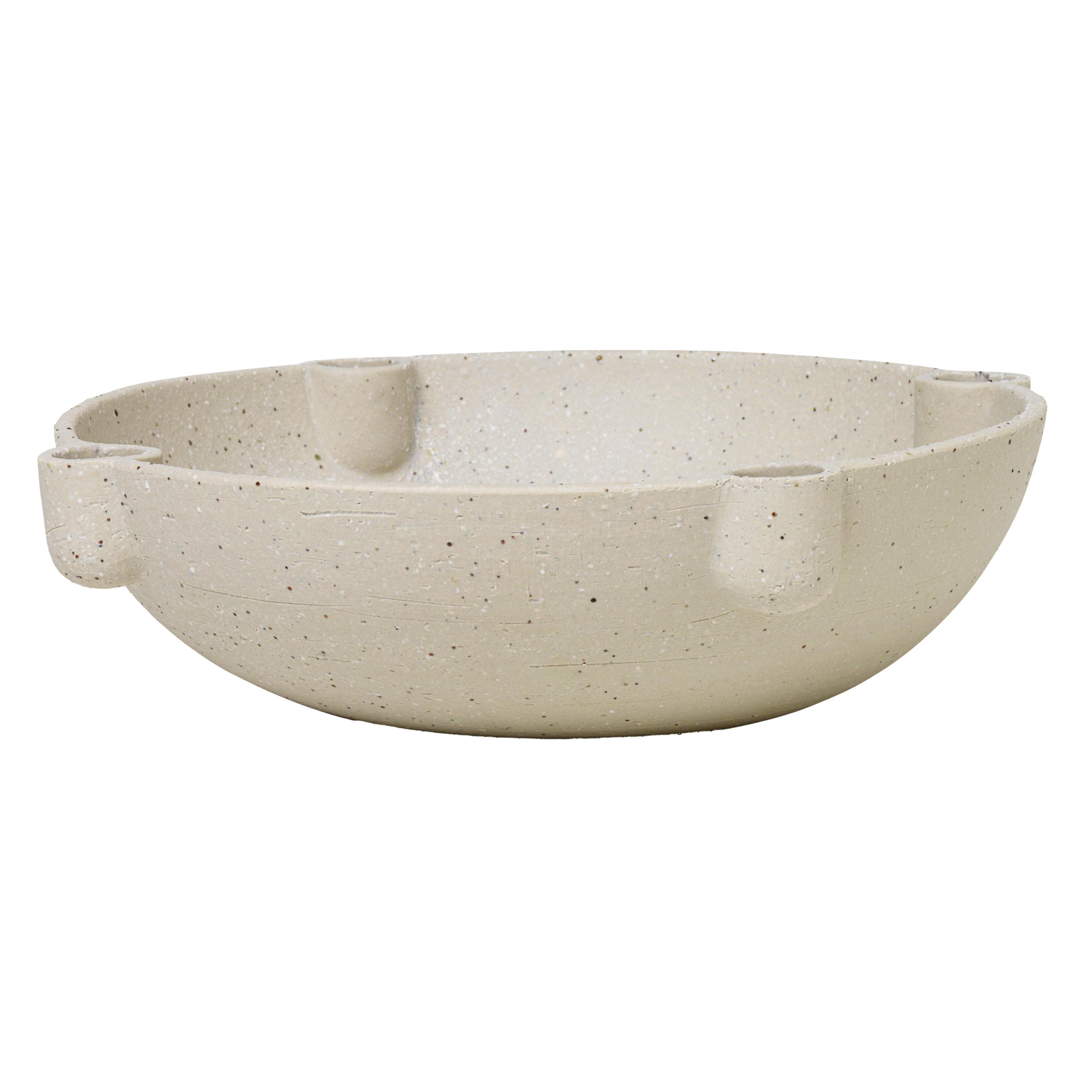 Ferm Living Bowl kandelaar L keramiek beige