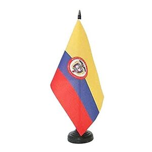 AZ FLAG Colombia tafelvlag met wapens 21x14cm KLEINE COLOMBIAANSE KANTOORVLAG 14 x 21 cm AZ VLAG