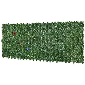 ZHEYANG Trellis Met Kunstmatige Bladeren, Kunstmatige Klimophekstreening,kunstmatige klimop blad groene heg roll privacy hedging muur landschapsarchitectuur tuin hek uv vervagen beschermd, groen(Size:2x8m/6.5