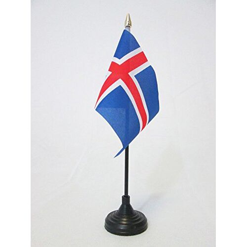 AZ FLAG IJslandse Tafelvlag 15x10 cm Ijslander Bureau Vlag 15 x 10 cm gouden speerblad