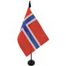 AZ FLAG Noorse Tafelvlag 15x10 cm Noorse Bureaivlag 15 x 10 cm Zwarte plastic stok en voet