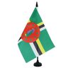 AZ FLAG Dominica Tafelvlag 14x21 cm Dominicaanse Bureaivlag 21 x 14 cm Zwarte plastic stok en voet