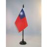 AZ FLAG Taiwanese Tafelvlag 15x10 cm Taiwanese Bureauvlag 15 x 10 cm Zwarte plastic stok en voet