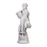 gartendekoparadies.de Vrouwenbeeldje zomer, stenen figuur, H. 69 cm, 20 kg, grijs, vorstbestendig gegoten steen voor buiten