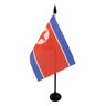 AZ FLAG Noord-Koreaanse Tafelvlag 15x10 cm Noord-Koreaanse Bureaivlag 15 x 10 cm Zwarte plastic stok en voet