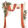 PROPFE Kunstmatige huwelijksboog bloemset 2 stuks bloemstuk met 3 stuks huwelijksboog draperen voor ceremonie en receptie achtergrond decoratie,008