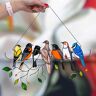 WDYY Mini gebrandschilderd vogel venster opknoping suncatcher, handgemaakte 7 vogels in gebrandschilderd glas, glas in lood vogels Suncatchers Window Art panelen (7 vogel hangers)