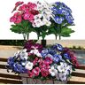 QIANYUN Kunstbloemen voor buiten, UV-bestendig, kunstbloemen, kunstbloemen, van kunststof, losse kunstplanten voor buiten (6, wit blauw roze) 23 x 23 x 35 cm