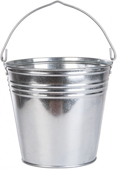 Esschert Design decoratieve emmer 29 cm zink 8,3 liter zilver - Zilver