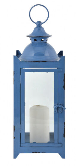 Esschert Design lantaarn vintage 14,5 x 28,6 cm ijzer blauw - Blauw