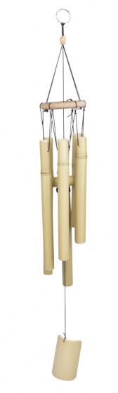Esschert Design windgong 7,5 x 7,5 x 33 cm bamboe beige - Beige