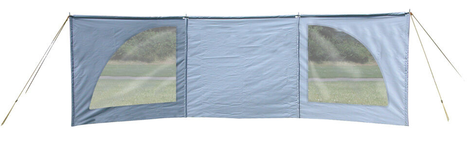 Eurotrail windscherm Arc raam 500 x 150 cm polyester/staal grijs - Grijs