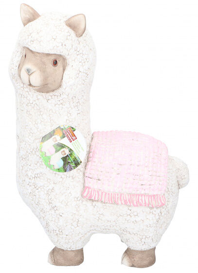 Lifetime Garden beeld alpaca 39x17x44cm roze - Wit,Roze