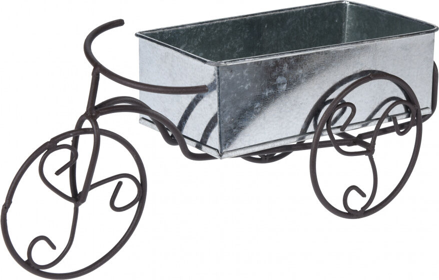 Pro Garden bloembak fiets zwart 25x15 cm - Zwart