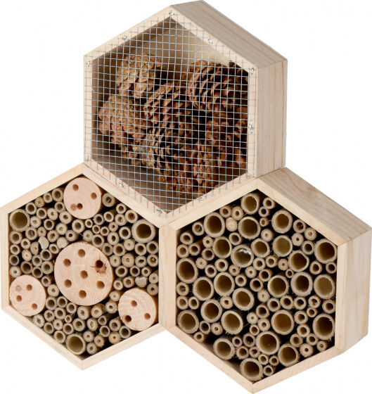 Pro Garden insectenhotel 35 x 35 x 7,5 cm hout naturel - Naturel