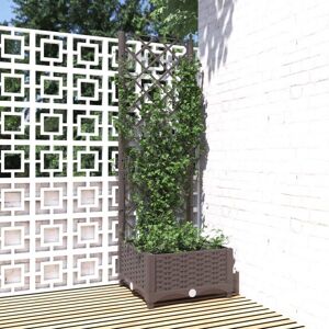 vidaXL Plantekasse med espalier brun 40x40x121,5 cm PP