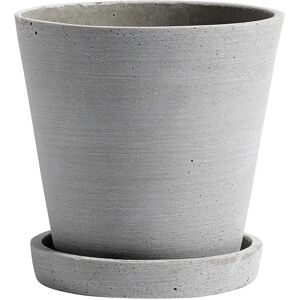 HAY Flowerpot with saucer krukke M Ø14 cm Grå