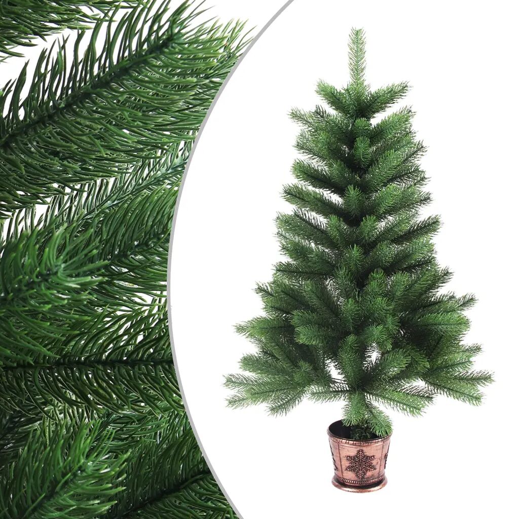 vidaXL Kunstig juletre med kurv 90 cm grønn