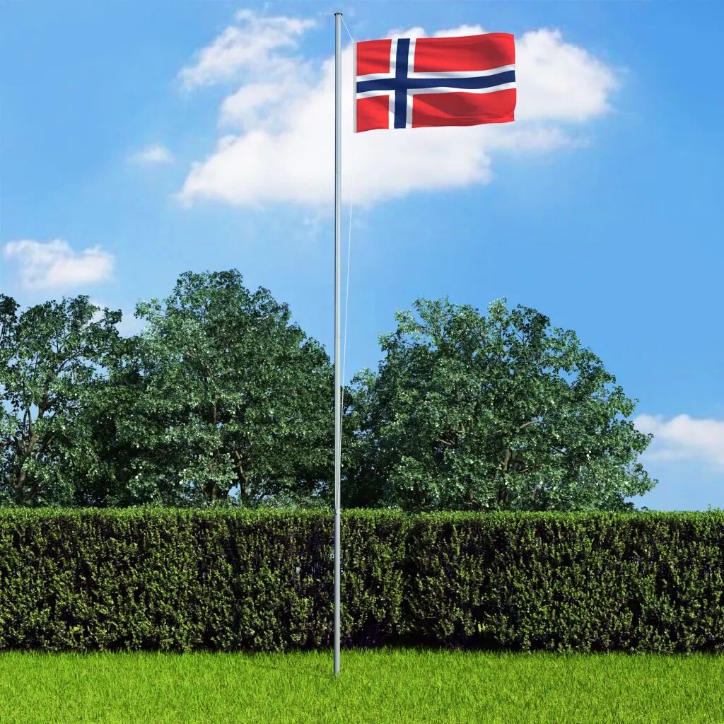 vidaXL Norsk flagg og stang aluminium 4 m