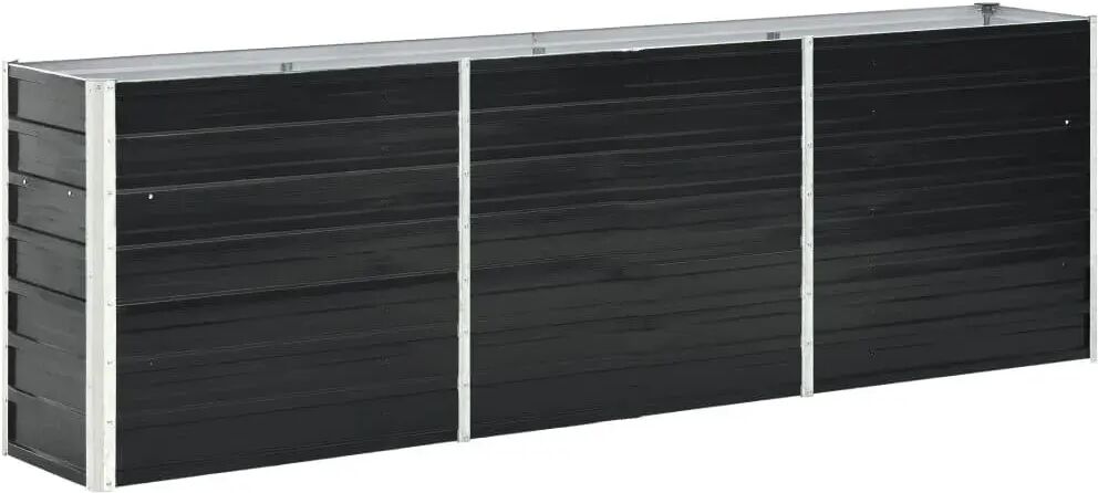 vidaXL Canteiro elevado jardim aço galvanizado 240x40x77 cm antracite