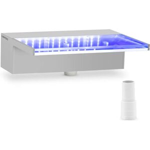 Uniprodo Vattenfall till pool - 30 cm - LED-belysning - Blå / vit - Djupt vattenutlopp