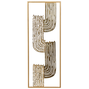 Beliani Väggdekor Guld Järn 75 x 29 cm Handgjord Väggkonst Modernt Industriellt Tillbehör Sovrum Vardagsrum