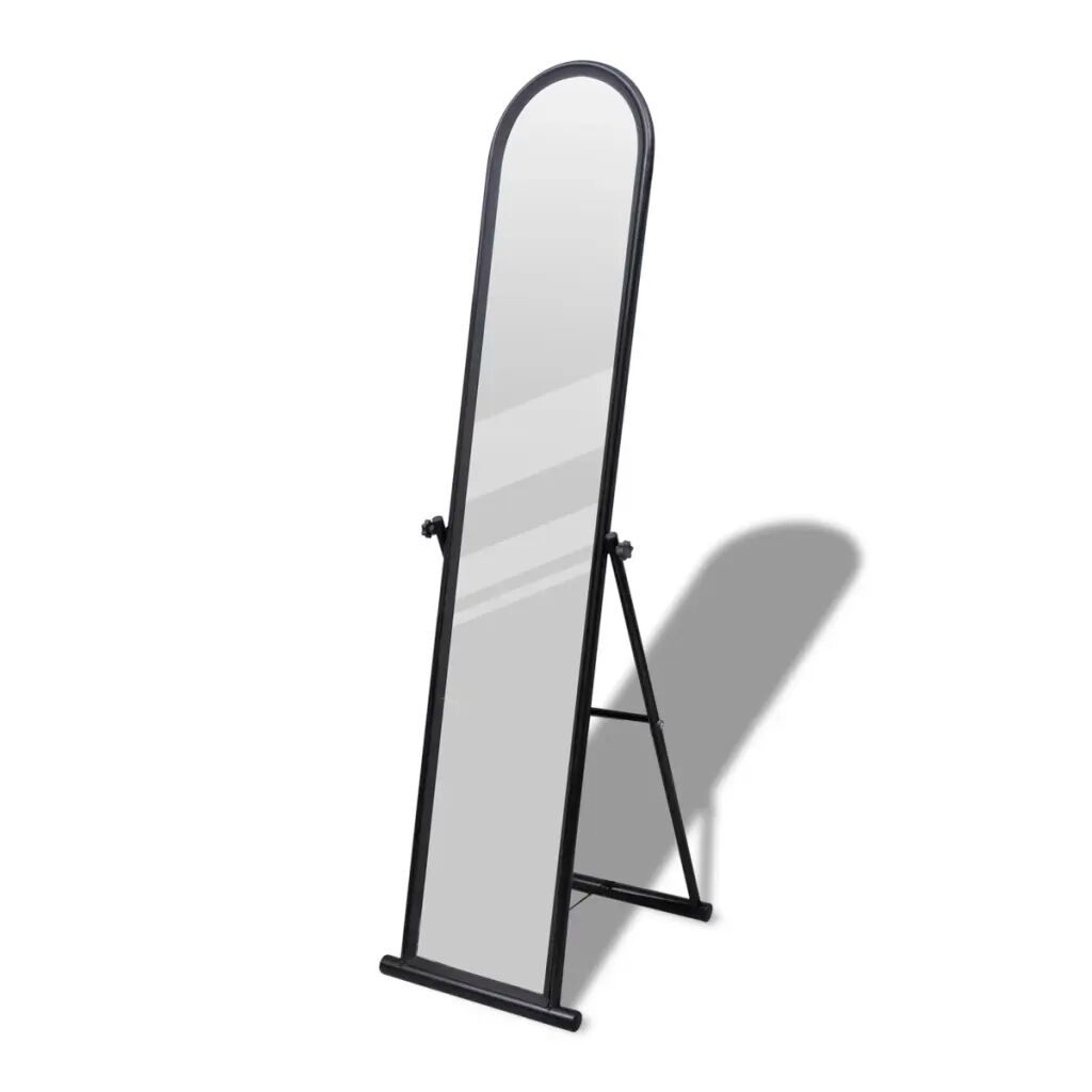 vidaXL Čierne obdĺžnikové stojace zrkadlo