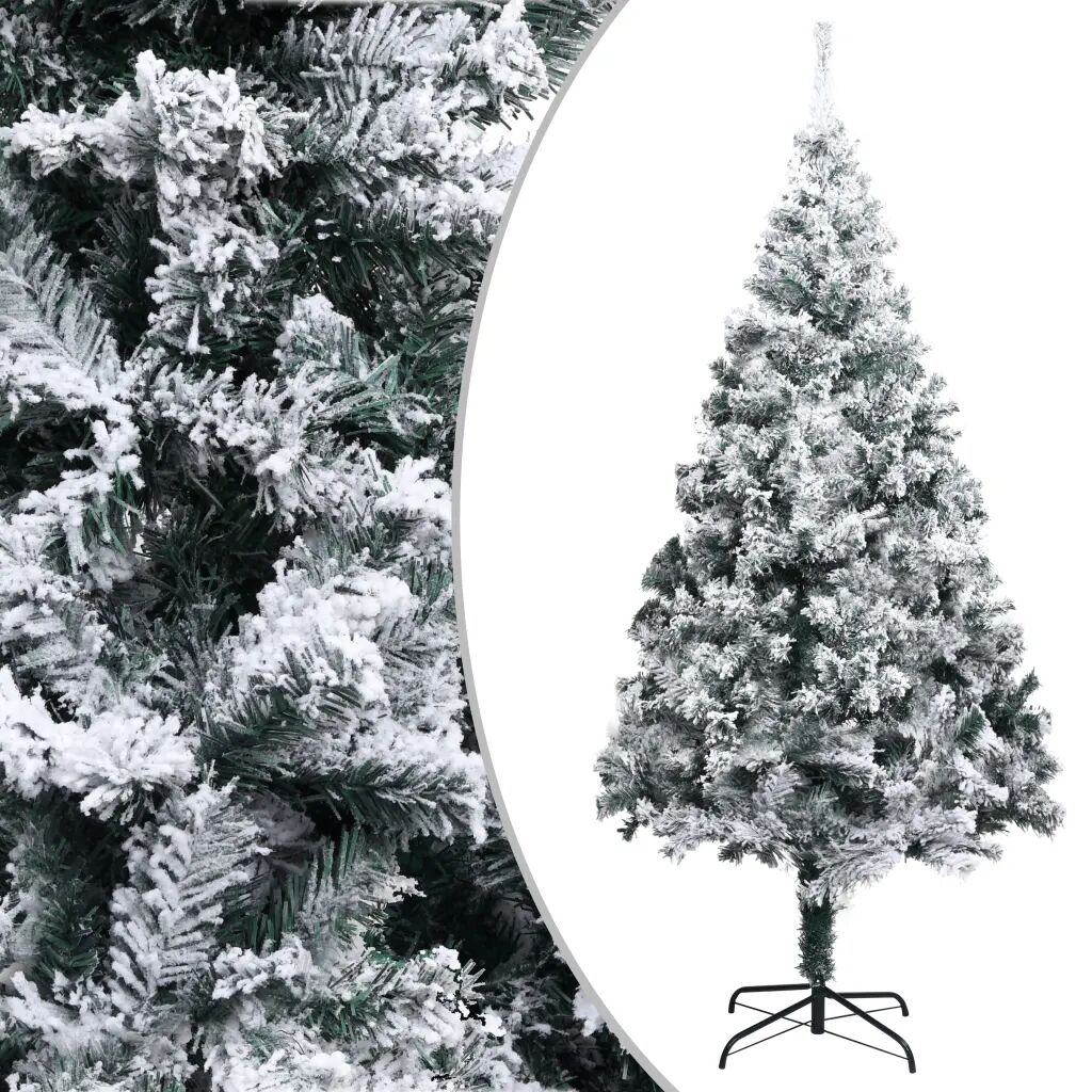 vidaXL Zasnežený umelý vianočný stromček zelený 240 cm PVC