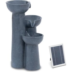 hillvert Solar Water Fountain - 3 bowls on columns - LED lighting HT-SF-108