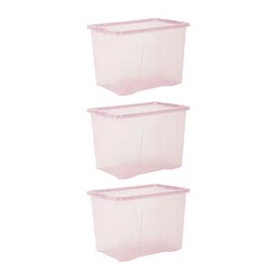 Rebrilliant Wham Crystal 80L Plastic Storage Box & Lid pink 42.0 H x 60.0 W x 40.0 D cm