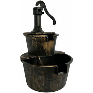 Oypla - 2 Tier Cascading Barrel Garden Water Pump Fountain Feature