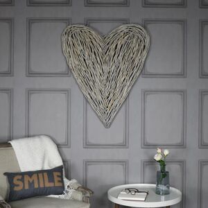 Extra Large Rustic Wicker Wall Mountable Heart Material: Wicker