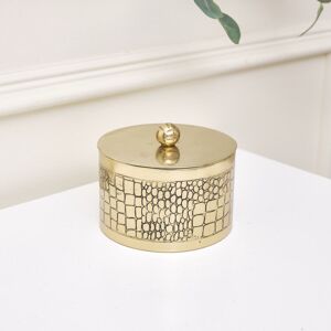 Gold Crocodile Print Trinket Pot Material: Metal