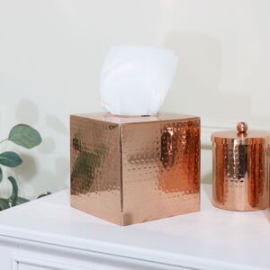 Hammered Copper Metal Tissue Box Material: Metal