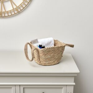 Rustic Woven Storage Basket with Handles - Small Material: Rustic