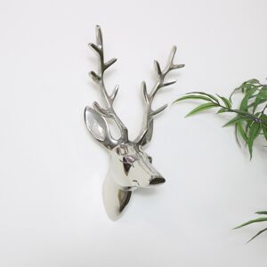 Silver Wall Mounted Stags Head Material: Metal