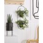 Beliani Hanging Planter Black Iron 18 x 12 x 62 cm Indoor Outdoor Metal 2 Tier Plant Hanger UV Resistant Modern Industrial