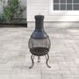 Gardeco Steel Wood/Charcoal Chiminea Gardeco  - Bronze - Size: 89cm H X 39cm W X 39cm D