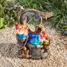 Happy Larry Crossville Resin Wishing Well Water Feature with LED Light 39.0 H x 22.0 W x 26.0 D cm