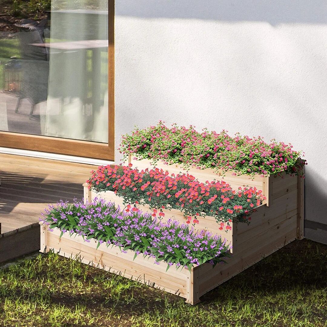 Photos - Flower Pot Sol 27 Outdoor Aalimah 124cm x 124cm Wooden Raised Flower Bed brown 56.0 H