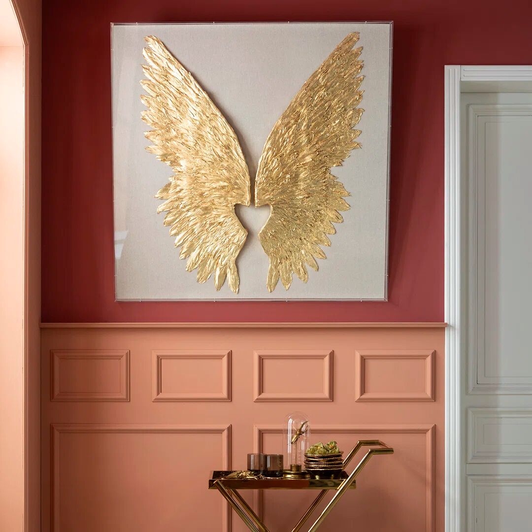 Photos - Other interior and decor KARE Design Wall Decoration Wings yellow/brown 120.0 H x 120.0 W x 8.0 D c