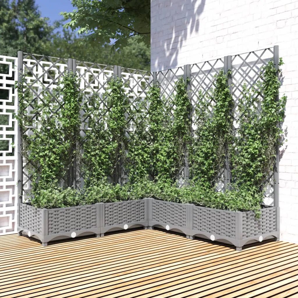 Photos - Flower Pot Chandi Rosalind Wheeler Garden Planter With Trellis Light Grey 120X120x121