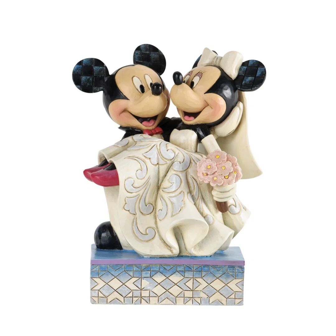 Photos - Figurine / Candlestick Disney Congratulations Mickey and Minnie Figurine black/gray/white 17.0 H 