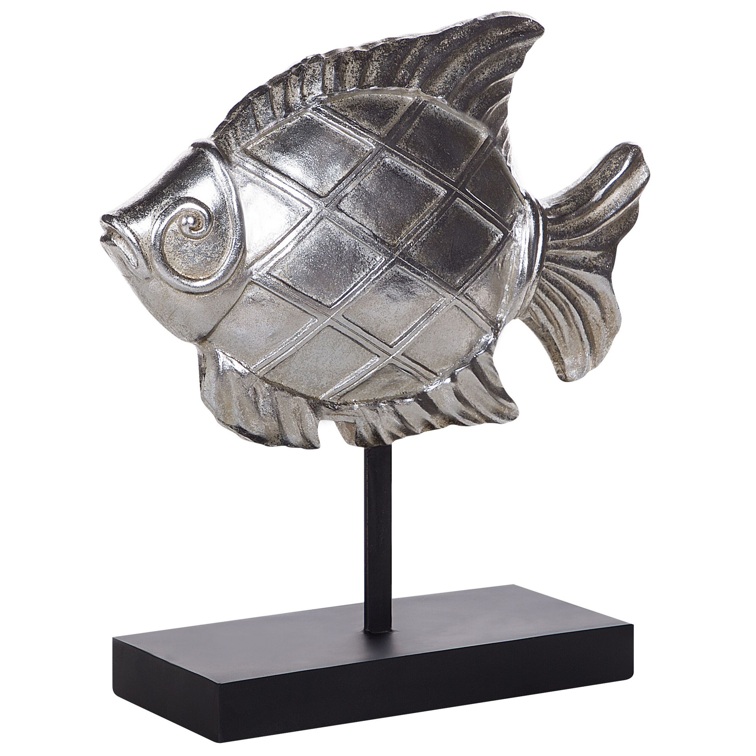 Beliani Decorative Figurine Silver Polyresin 38 cm Mirrored Fish