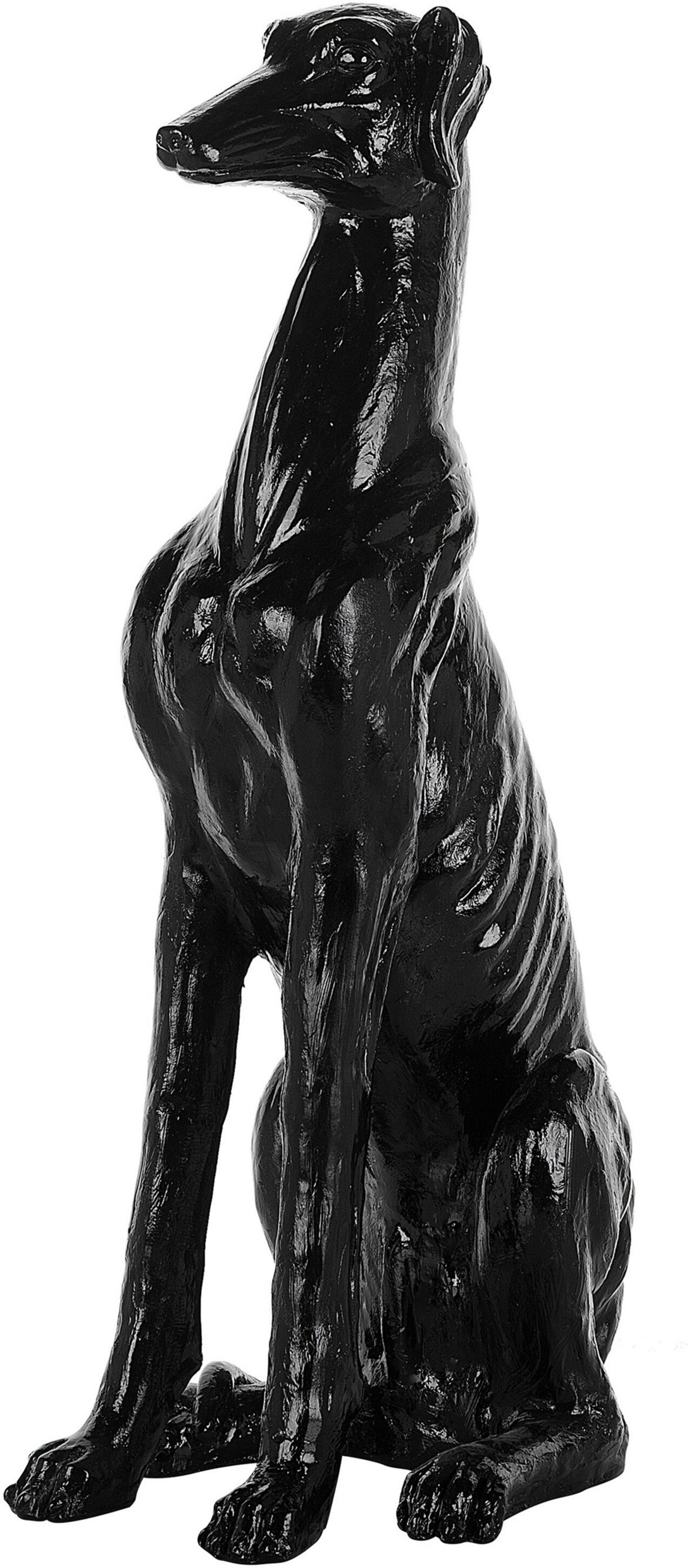 Beliani Sculpture Black Dog Gloss Finish 80 cm Accent Figure Decorative