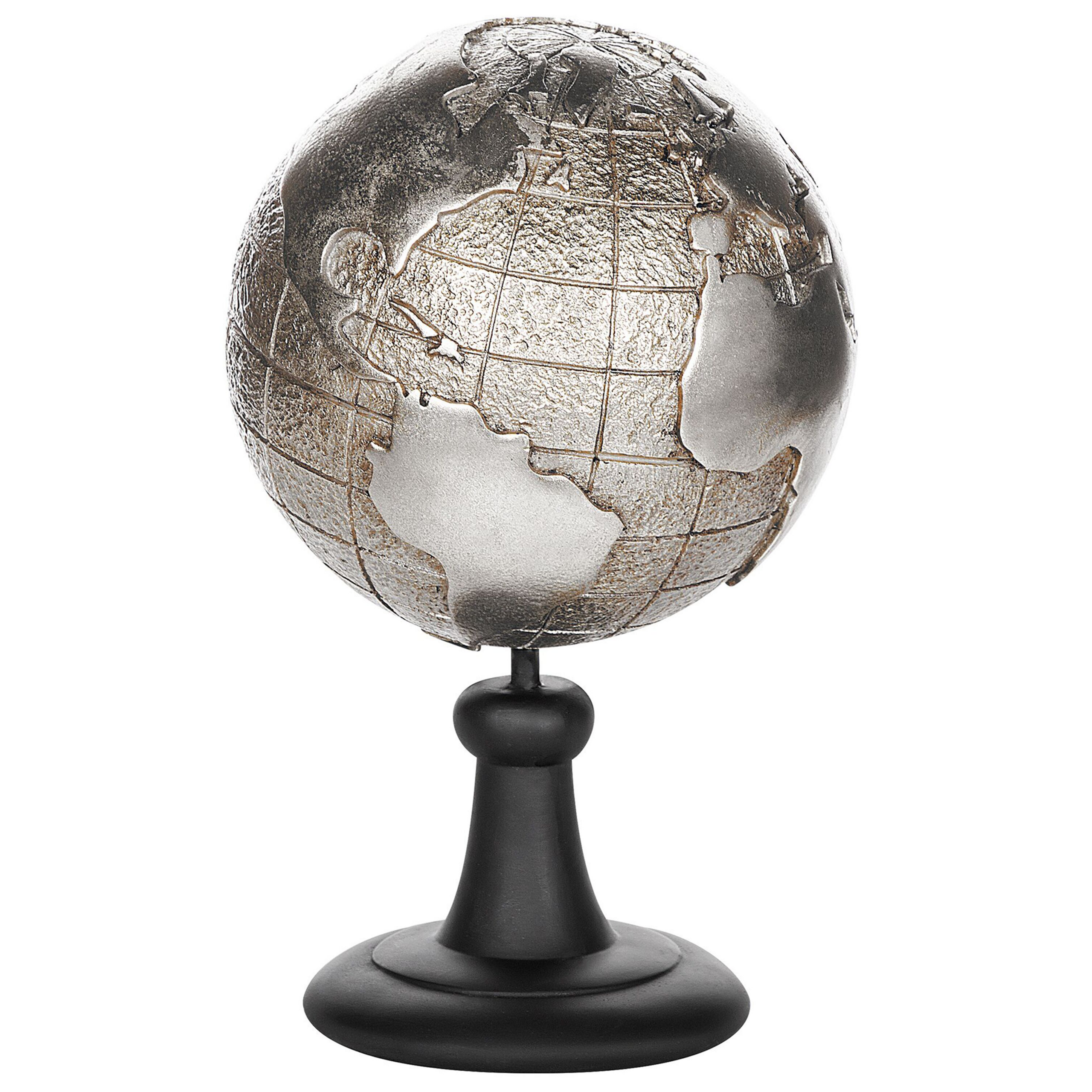 Beliani Decorative Globe Silver Polyreisin 33 cm Contemporary